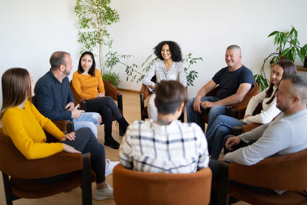 Grupp som är i gruppterapi